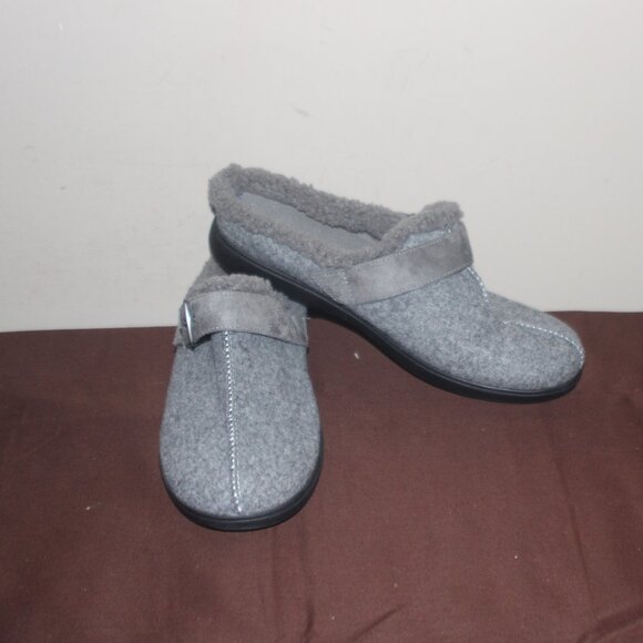 EC LADIES BZEES SLIPPERS - GREY - 9WIDE - Picture 1 of 7